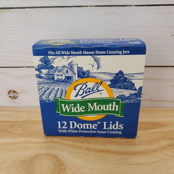 Wide Mouth 12 Dome Lids White Protective Inner Coating For Mason Canning Jars - Picture 1 of 6